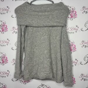 Sundance sweater off shoulder cashmere grey light soft cozy versatile wear